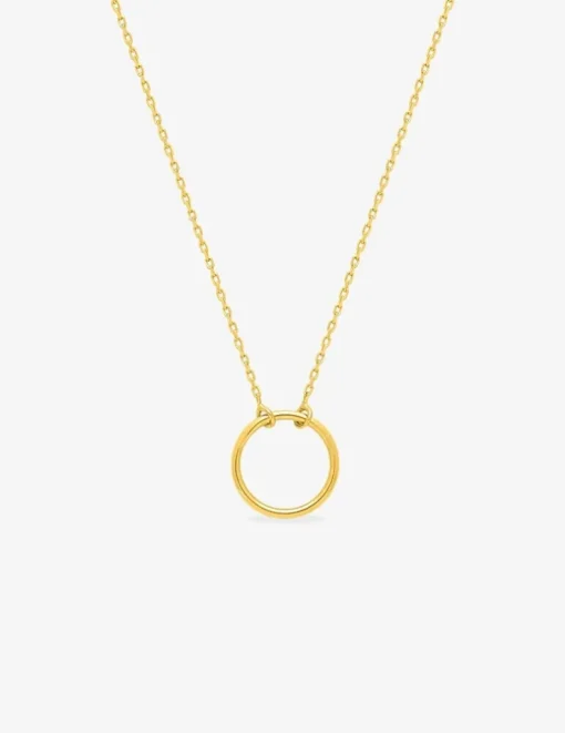 Collier or jaune 375 ‰ et motif pendant anneau SO OR