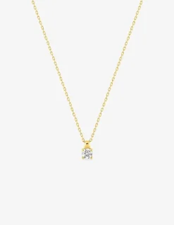 Collier or jaune 375 ‰ et oxyde 3.5 mm serti quatre griffes SO OR