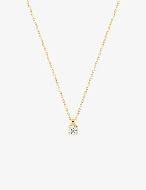 Collier or jaune 375 ‰ et oxyde 3.5 mm serti quatre griffes SO OR