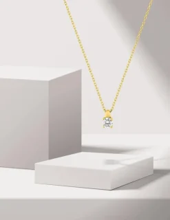 Collier or jaune 375 ‰ et oxyde 3.5 mm serti quatre griffes SO OR