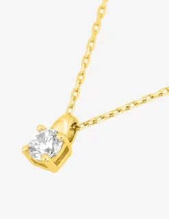 Collier or jaune 375 ‰ et oxyde 3.5 mm serti quatre griffes SO OR