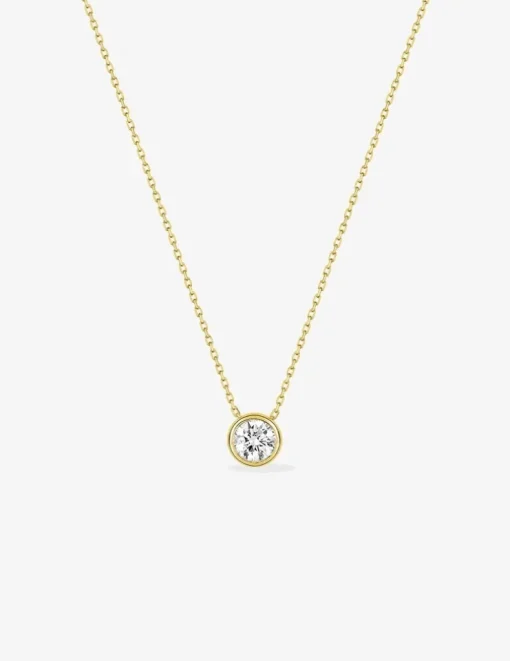 Collier or jaune 375 ‰ et oxyde 4,75 mm serti clos SO OR