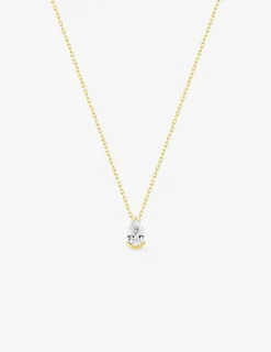 Collier or jaune 375 ‰ et oxyde poire serti demi-barette SO OR