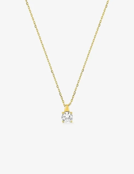 Collier or jaune 750 ‰ et oxyde de zirconium 0,45 ct SO OR