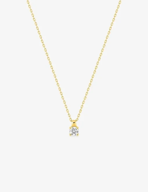 Collier or jaune 750 ‰ et oxyde de zirconium 0,18 ct SO OR