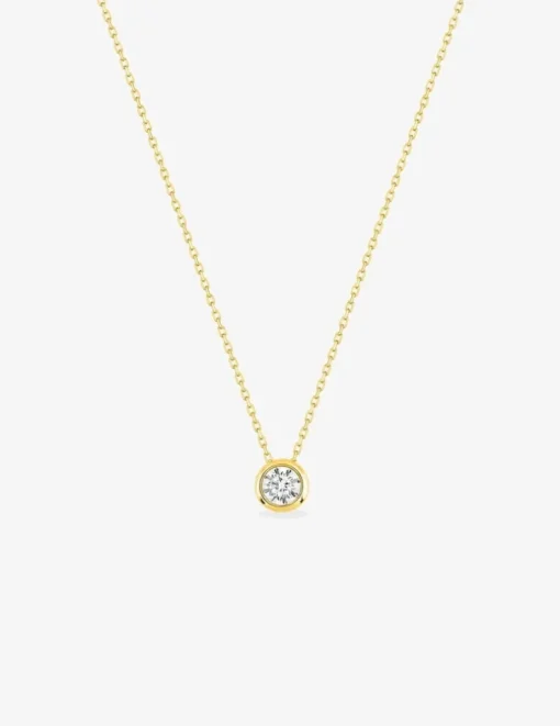 Collier or jaune 750 ‰ et oxyde de zirconium 0,30 ct SO OR