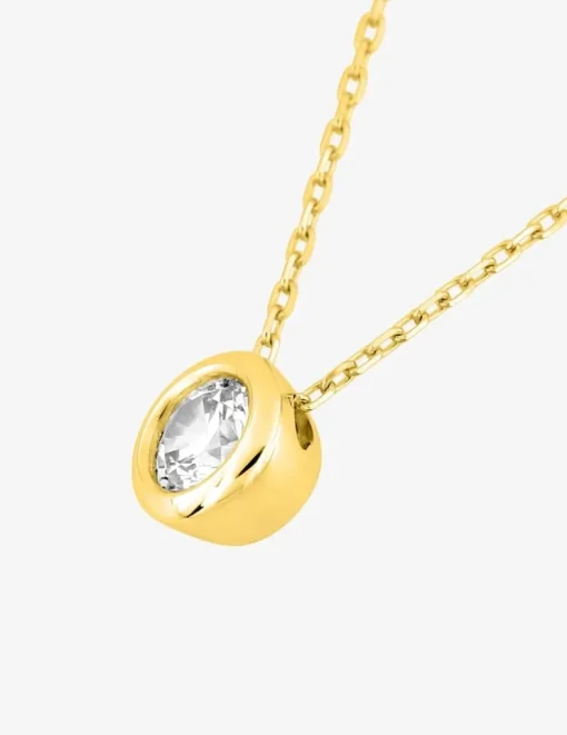 Collier or jaune 750 ‰ et oxyde de zirconium 0,30 ct SO OR