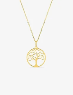 Collier or jaune 375 ‰ et pendentif arbre de vie SO OR