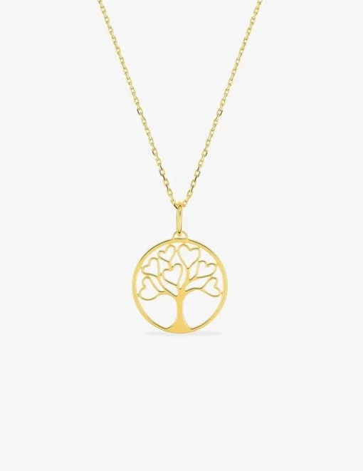 Collier or jaune 375 ‰ et pendentif arbre de vie SO OR