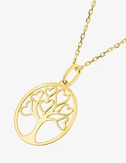 Collier or jaune 375 ‰ et pendentif arbre de vie SO OR