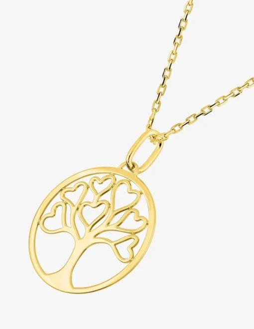 Collier or jaune 375 ‰ et pendentif arbre de vie SO OR