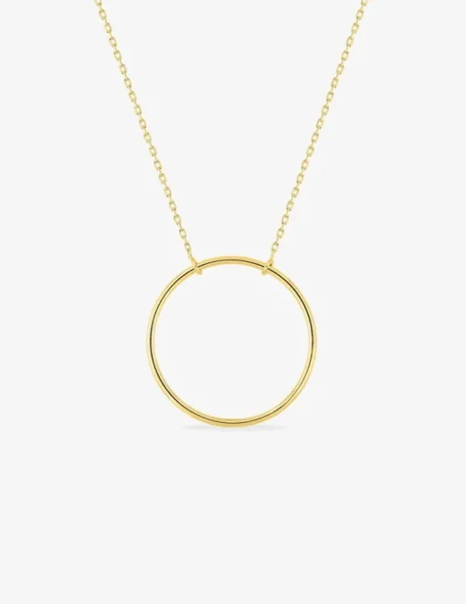 Collier or jaune 375 ‰ et pendentif cercle SO OR