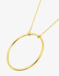 Collier or jaune 375 ‰ et pendentif cercle SO OR