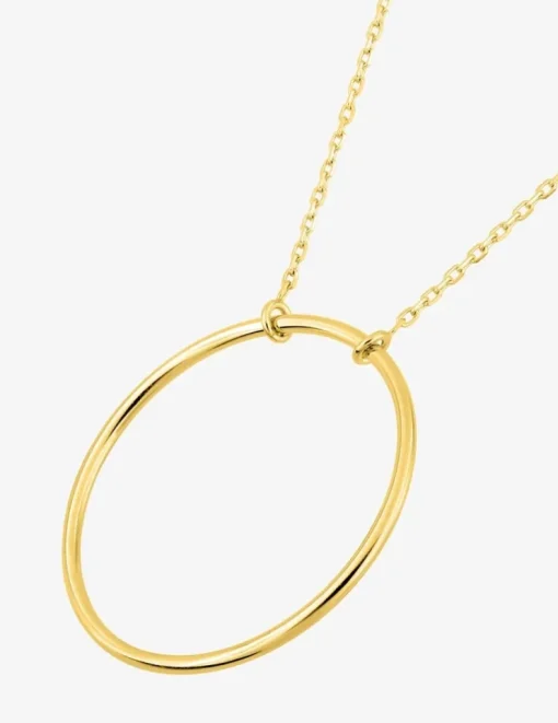 Collier or jaune 375 ‰ et pendentif cercle SO OR