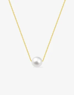 Collier or jaune 750 ‰ et perle d'eau de culture d'eau douce 8 mm SO OR