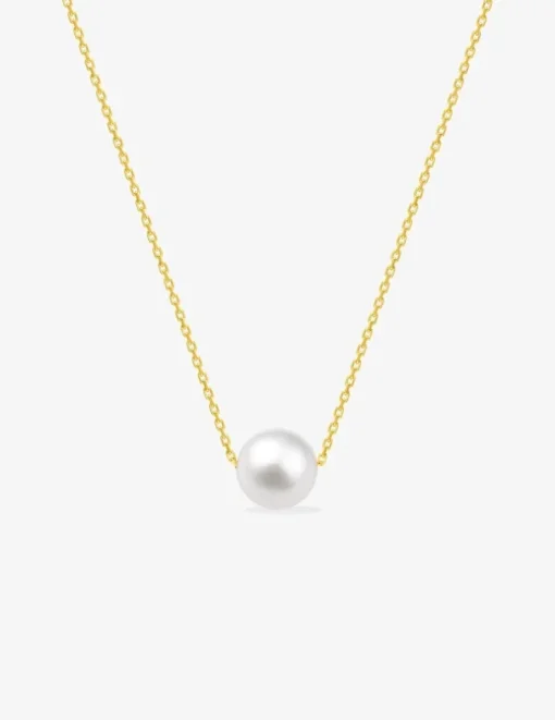 Collier or jaune 750 ‰ et perle d'eau de culture d'eau douce 8 mm SO OR