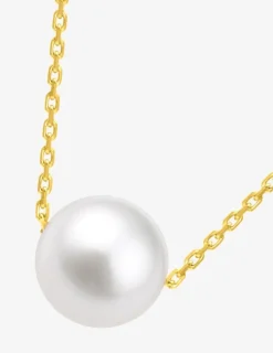 Collier or jaune 750 ‰ et perle d'eau de culture d'eau douce 8 mm SO OR