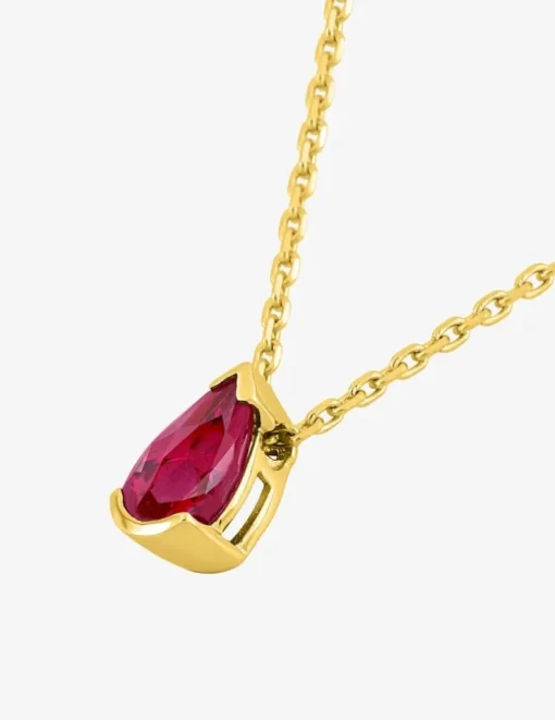 Collier or jaune 750 ‰ et rubis SO OR
