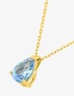 Collier or jaune 375 ‰ et topaze bleue traitée SO OR