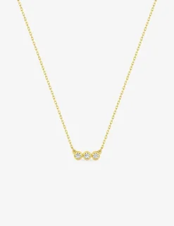 Collier or jaune 375 ‰ et trilogie oxydes de zirconium SO OR