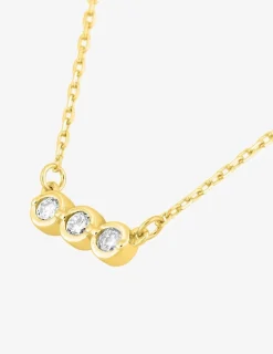 Collier or jaune 375 ‰ et trilogie oxydes de zirconium SO OR