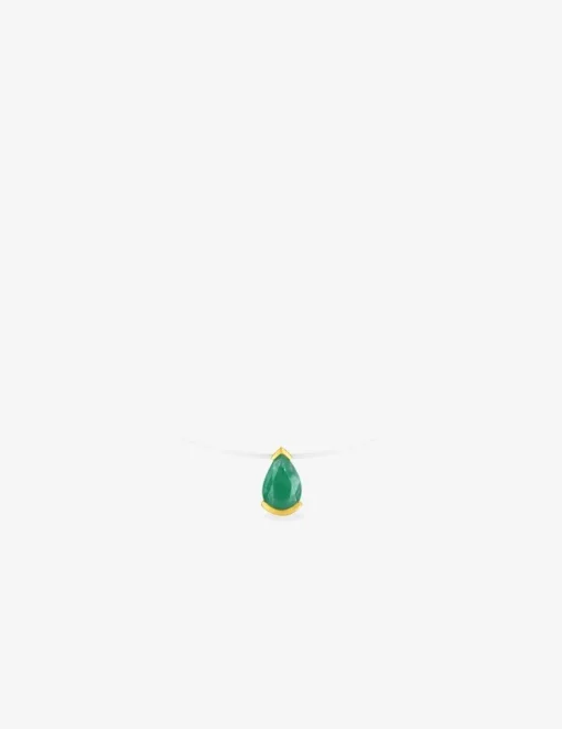 Collier or jaune 375 ‰, émeraude et fil nylon SO OR