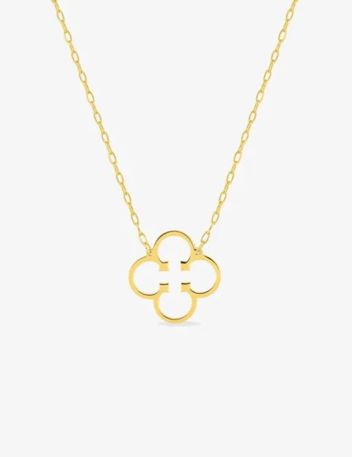Collier or jaune 375 ‰ motif trèfle à quatre feuilles SO OR