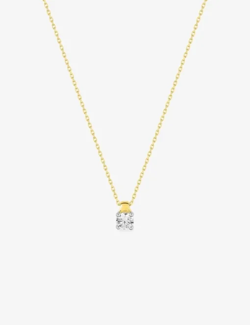 Collier or jaune 375 ‰ oxydes de zirconium 4 mm SO OR