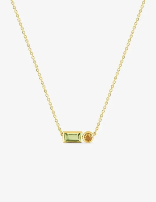 Collier or jaune 750 ‰ péridot et citrine SO OR