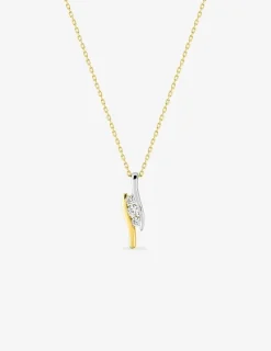 Collier or jaune 375 ‰ rhodium et trilogie oxydes de zirconium SO OR