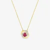 Collier or jaune 750 ‰ rubis et oxyde de zirconium SO OR