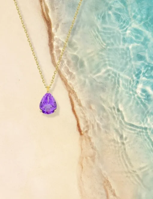 Collier or jaune 375‰, améthyste SO OR