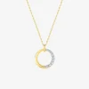 Collier or jaune 375‰ et anneau avec oxydes de zirconium et rhodium SO OR