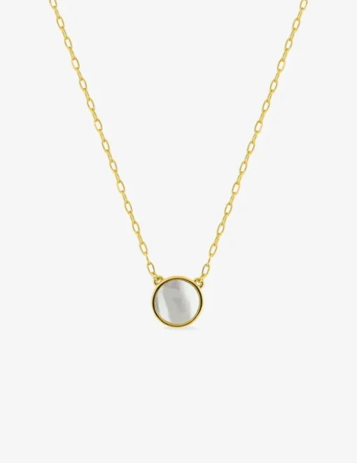 Collier or jaune 375‰ et cercle nacre SO OR