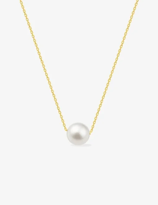 Collier or jaune 375‰ et perle 8 mm SO OR