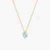 Collier or jaune 375‰ et topaze bleue cœur SO OR