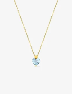 Collier or jaune 375‰ et topaze bleue cœur SO OR