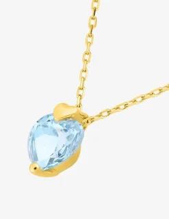 Collier or jaune 375‰ et topaze bleue cœur SO OR