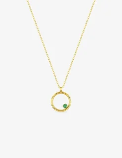 Collier or jaune 375‰ émeraude cercle SO OR