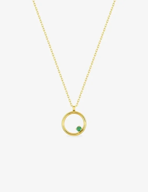 Collier or jaune 375‰ émeraude cercle SO OR