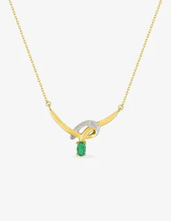 Collier or jaune 375‰, émeraude SO OR