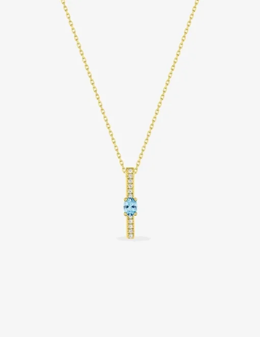 Collier or jaune 375‰, topaze, oxyde de zirconium SO OR