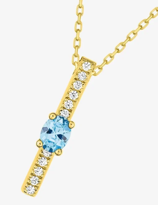 Collier or jaune 375‰, topaze, oxyde de zirconium SO OR