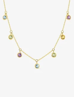Collier or jaune 375‰, topaze, péridot, améthyste et citrine SO OR
