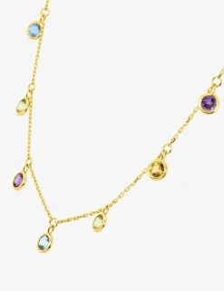 Collier or jaune 375‰, topaze, péridot, améthyste et citrine SO OR