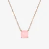 Collier or rose 750 ‰ et calcédoine rose SO OR