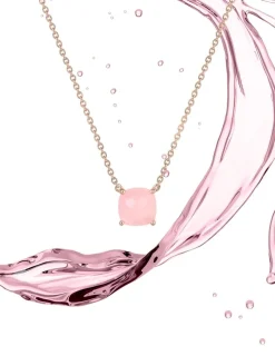 Collier or rose 750 ‰ et calcédoine rose SO OR