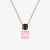 Collier or rose 750 ‰ grenat et calcédoine rose SO OR