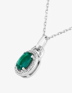 Collier oxyde de zirconium vert accompagné argent 925‰ rhodié SO OR