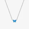 Collier papillon laqué bleu argent 925‰ rhodié SO OR
